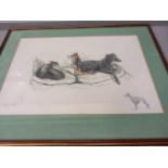 Watercolour Pencil Drawing - Dogs (Signed 1978)