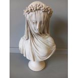 Sculptured Arts Studio Veiled Lady Bust H36cm