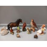 Assorted Figures - Beswick Pony, Birds Etc