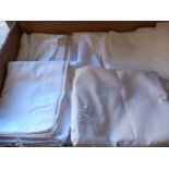 Box Including Bed Linen, Tablecloths Etc