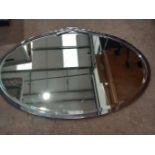 Metal Framed Oval Mirror W79cm x H56cm