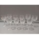 Assorted Cut Glass Wine, Sherry & Other Glasses Etc