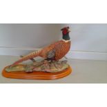 Border Fine Arts 'Pheasant' A1475 By Russell Willis On Wood Base With Original Box