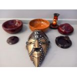 Treen Bowls, Mask Etc