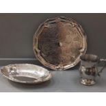 Assorted Plated Ware, Pewter Tankard Etc