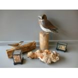 Wood Carvings, Poppies From Tower Of London, Vegetable Chopper In Box, Bird Figurines Etc