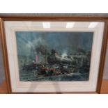 Print - Preparing For Departure By Terence Cuneo Signed March 1978