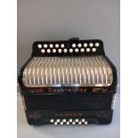 Hohner Double Ray Black Dot 21 Button Accordion In Wooden Case - Keyboard Length (including Cheeks)