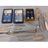 Plated Commemorative Spoons, Tray Etc