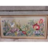 Needlework Picture - Still Life Flowers (In Frame) H44cm x W87cm