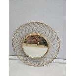 Brass Wire Effect Round Mirror