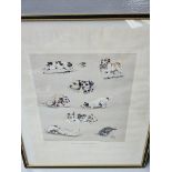 Watercolour Print - 'Real Workers' By Louise Wood Signed 1980 Limited Edition 103/250