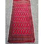 Red Patterned Persian Rug L133cmn x W64cm