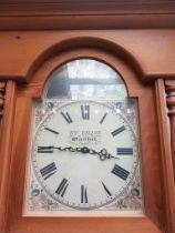 Pine Edward Dillon, Waterford Longcase Grandfather Clock - Battery Operated Painted Dial H207cm x W6