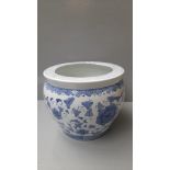 Large Blue & White Planter H25cm