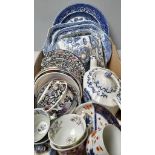 Box Including Blue & White Dinner & Teaware Etc (A/F)