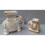 Box Including 2 Ware Elephants, Lamp, Vase, Stone Hot Water Bottle Etc (A/F)