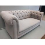 Grey Chesterfield 2 Seater Settee W168cm