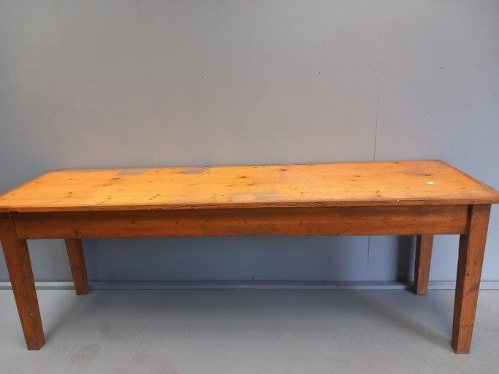 Pine Kitchen Table H76cm x L218cm x W64cm - Image 2 of 2