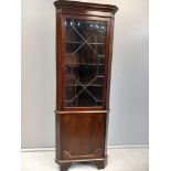 Mahogany Glazed Corner Cabinet (A/F) H198cm x W72cm x D43cm