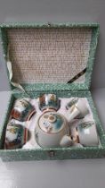 5Pc Oriental Tea Set In Case