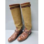 A Pair Of Leather & Canvas Riding Boots 'FC3090A' 1783