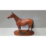 Beswick 'Red Rum' Winner Of The Aintree Grand National 1973, 1974 & 1977 On Wood Base
