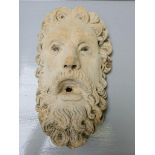 Stone Ware Mask Water Feature H37cm