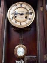 Mahogany Wall Clock - T W Willcox, Alnwick