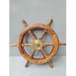 Wood Ship's Wheel H52cm x W60cm