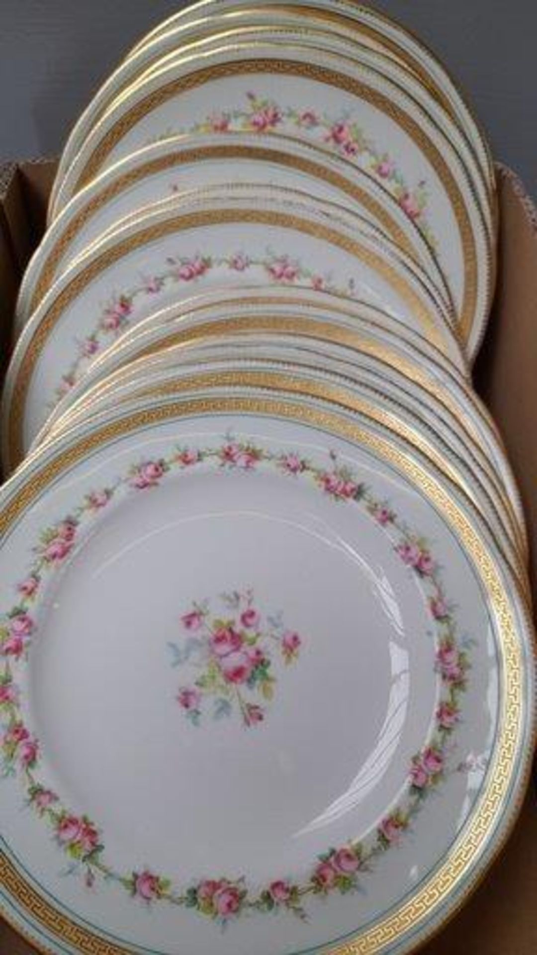 14Pc Victorian Dessert Plates & Cake Stand