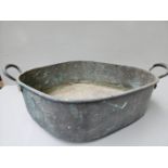 Large Copper 2 Handled Pan H17cm x W64cm