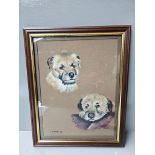 Dog Picture By F Slater 99 & 'Marigolds' Print In Round Frame By Elizabeth King