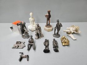 6 Plated Small Figures & Others Etc