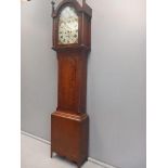 Georgian Oak Longcase Grandfather Clock - Painted Dial - Morpeth H224cm x W49cm x D23cm