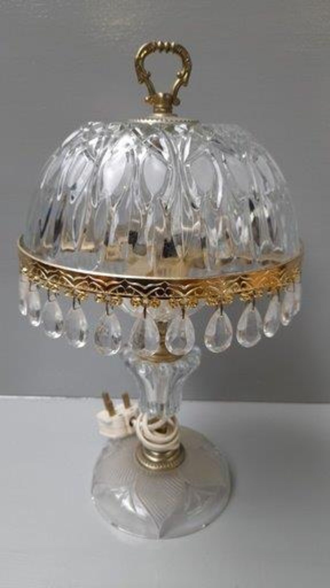 Cut Glass Droplet Table Lamp H41cm