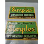 (2) 'This Dairy Uses The Simplex Hygienic Milker' Signs H18cm x W32cm