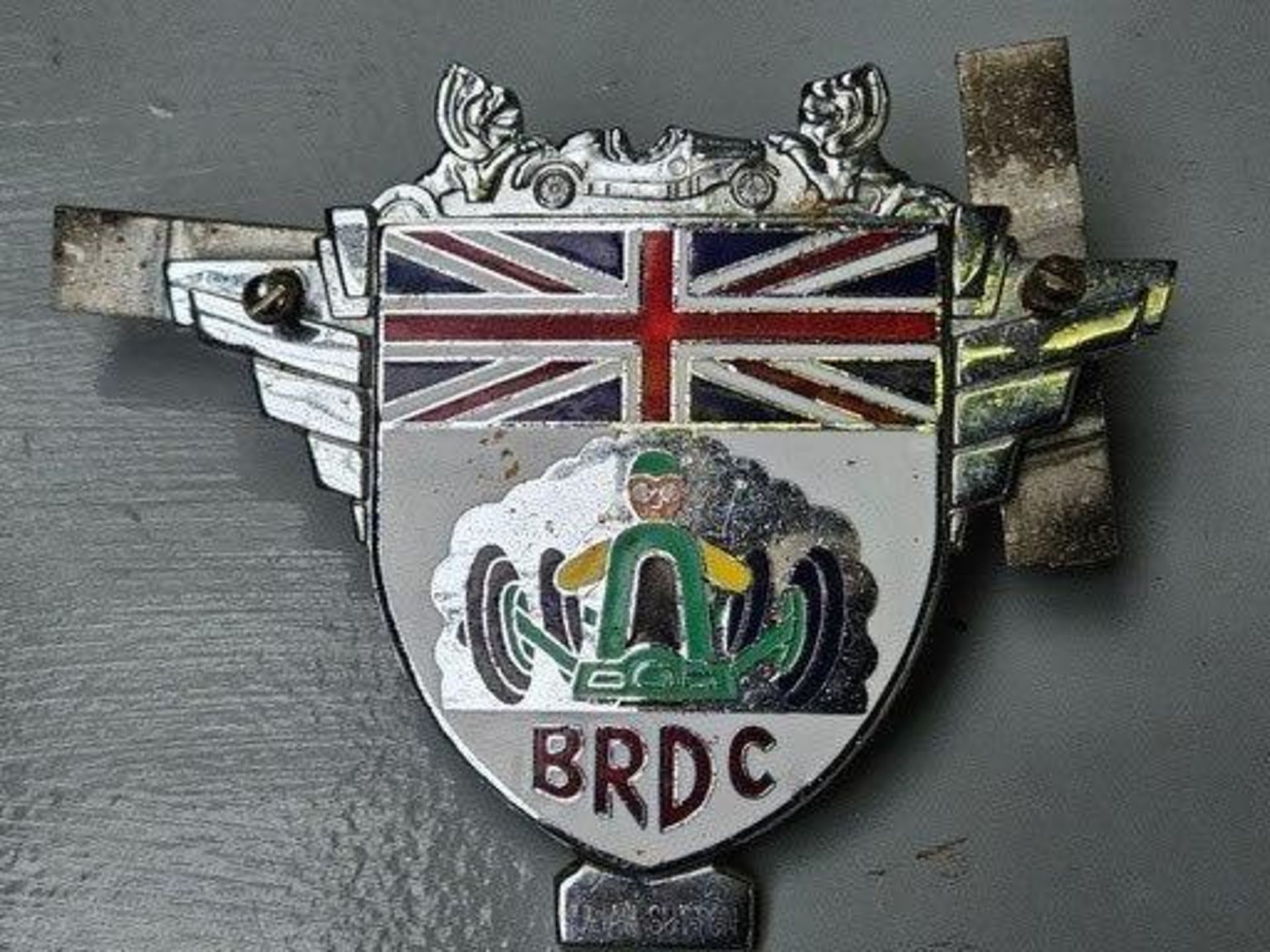 2 'BRDC' Car Badges - Engraved Julian Sutton - Image 2 of 3