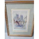 Print - York Minster By F Robson & Watercolour - Eyemouth Harbour By Beryl H Brown 191