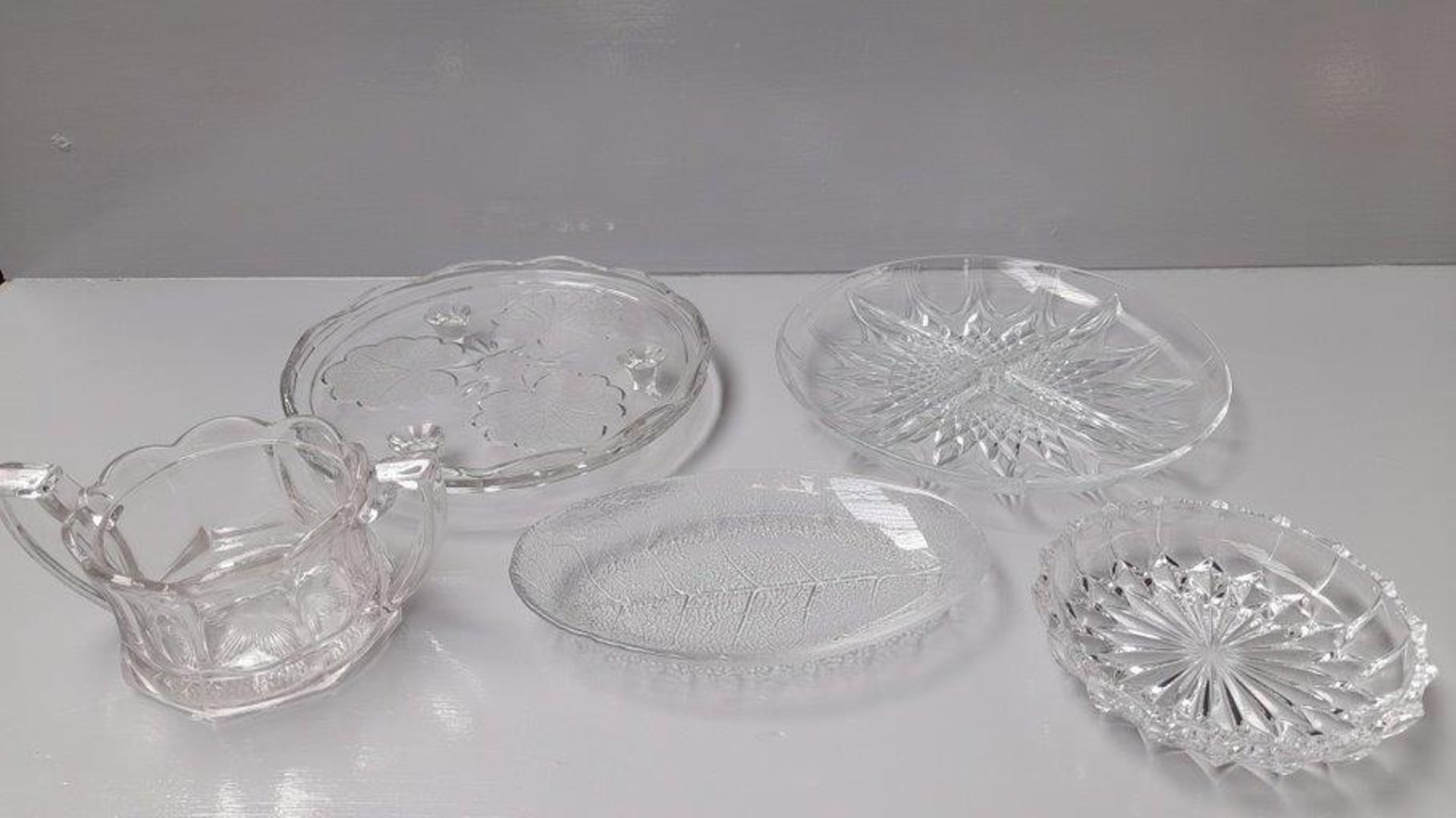 Cut Glass Cake Plates, Fruit Bowls Etc