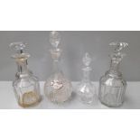 4 Cut Glass Decanters (A/F)