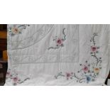 Cream Floral Pattern Throw L242cm x W232cm