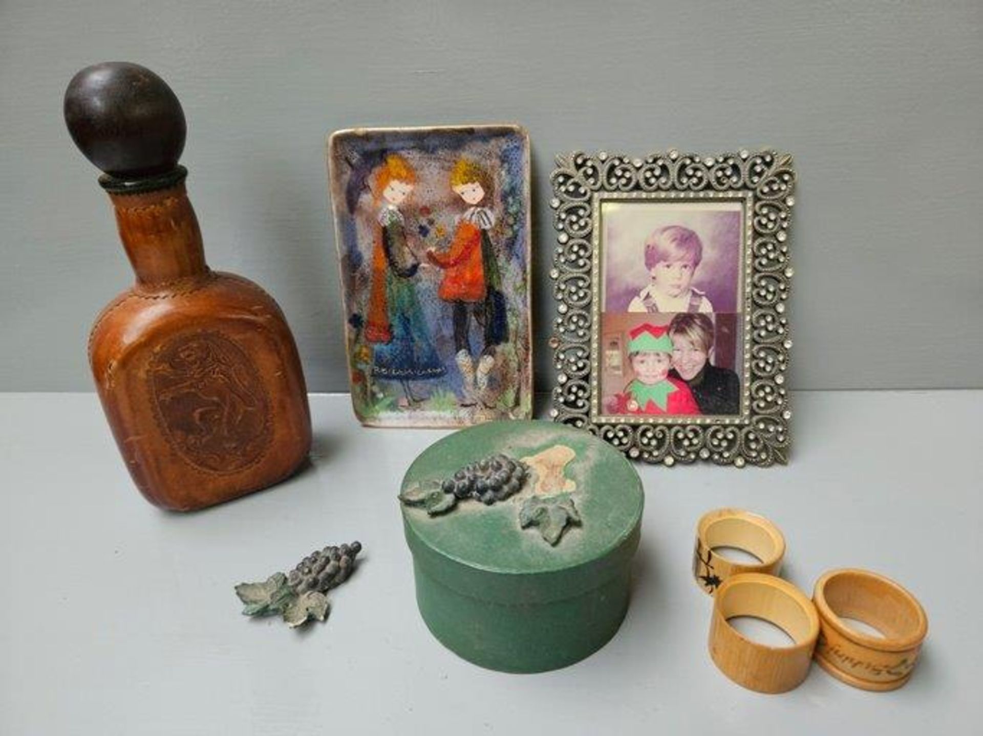 Box Including Metal Fruit Bowl, Dressing Table Pieces, Ware Bottle Etc - Image 2 of 2