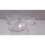 4 Cut Glass Fruit Bowls & 2 Cake Dishes