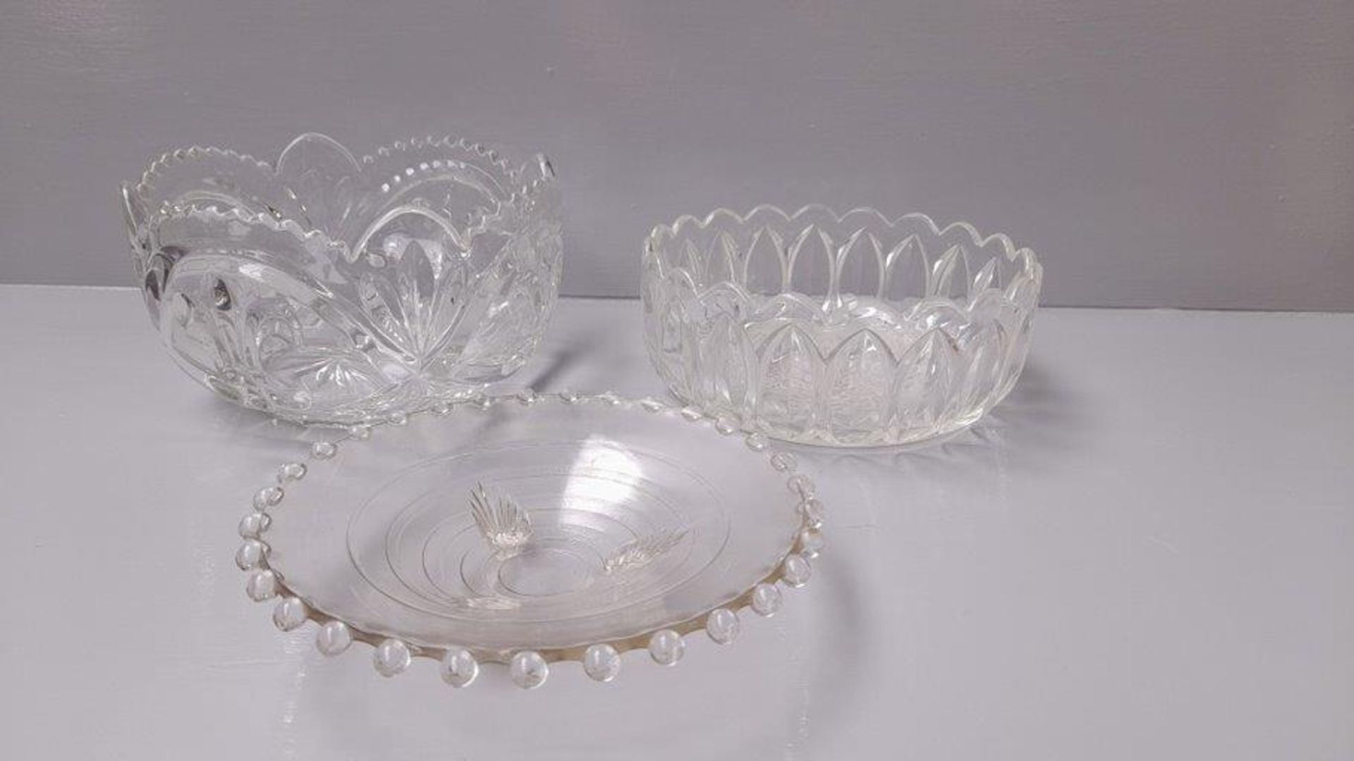 4 Cut Glass Fruit Bowls & 2 Cake Dishes