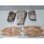 10 Carved Face Masks & Figures