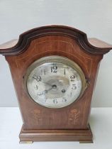 Mahogany Inlaid Mantel Clock