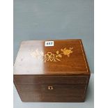 Mahogany Inlaid Stationery Box