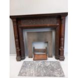 Mahogany Carved Fireplace & Marble Hearth H132cm x W165cm