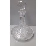 Cut Glass Ship's Decanter H26cm